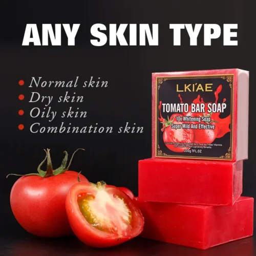 High Quality Handmade TOMATO Bar Soap Super Mild White + Vitamin A&C 200g - Image 3
